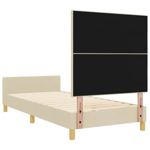 Okvir za krevet s uzglavljem Krema 100 x 200 cm tkanina - Krema 100 x 200 cm Prošiveno gumbima Cijena