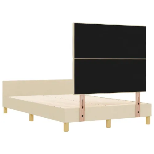 Okvir za krevet s uzglavljem Krema 120 x 200 cm tkanina - Krema 120 x 200 cm Prošiveno gumbima Cijena
