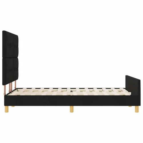Okvir za krevet s uzglavljem Crna 140 x 190 cm tkanina - Crna 140 x 190 cm Prošiveno gumbima Cijena