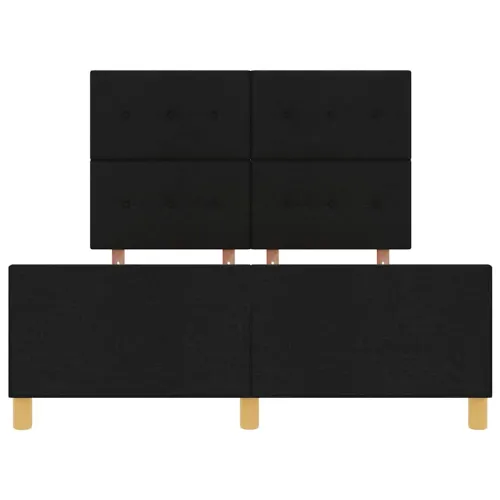 Okvir za krevet s uzglavljem Crna 140 x 190 cm tkanina - Crna 140 x 190 cm Prošiveno gumbima Cijena