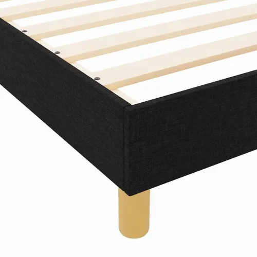 Okvir za krevet s uzglavljem Crna 140 x 190 cm tkanina - Crna 140 x 190 cm Prošiveno gumbima Cijena
