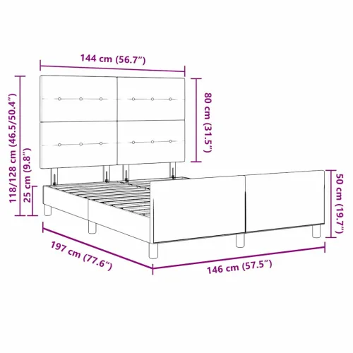 Okvir za krevet s uzglavljem Crna 140 x 190 cm tkanina - Crna 140 x 190 cm Prošiveno gumbima Cijena