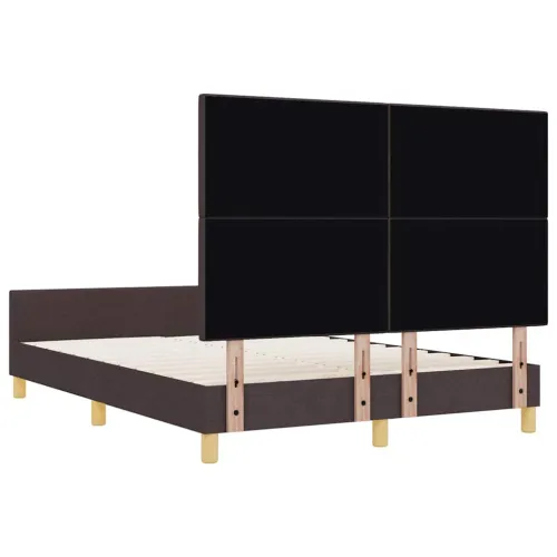 Okvir za krevet Tamno smeđa 140 x 200 cm tkanina - Tamno smeđa 140 x 200 cm Prošiveno gumbima Cijena