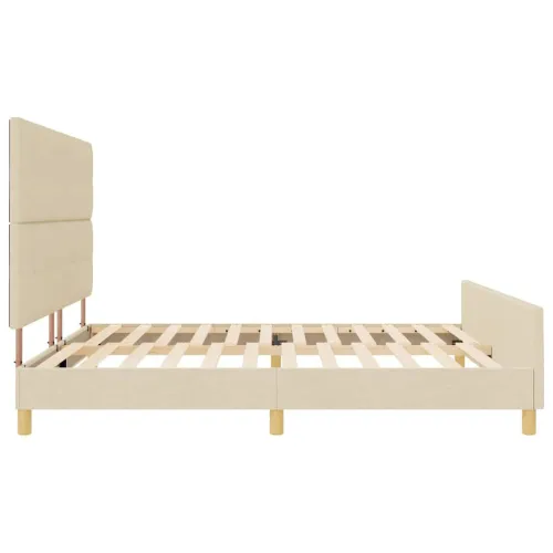 Okvir za krevet s uzglavljem Krema 200 x 200 cm tkanina - Krema 200 x 200 cm Prošiveno gumbima Cijena