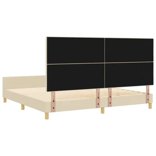 Okvir za krevet s uzglavljem Krema 200 x 200 cm tkanina - Krema 200 x 200 cm Prošiveno gumbima Cijena