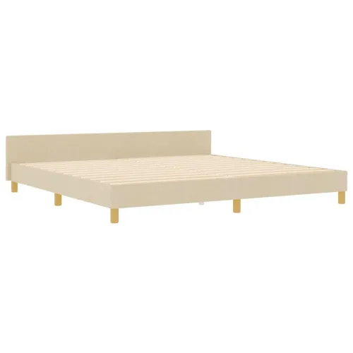 Okvir za krevet s uzglavljem Krema 200 x 200 cm tkanina - Krema 200 x 200 cm Prošiveno gumbima Cijena