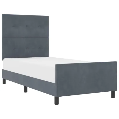 Box spring krevet Tamno siva 80 x 200 cm Baršun - Tamno siva 80 x 200 cm Prošiveno gumbima Cijena