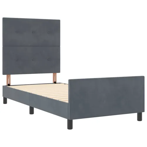 Box spring krevet Tamno siva 80 x 200 cm Baršun - Tamno siva 80 x 200 cm Prošiveno gumbima Cijena