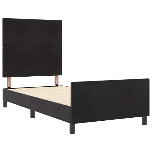 Box spring krevet s uzglavljem Crna 80 x 200 cm Baršun - Crna 80 x 200 cm Prošiveno gumbima Cijena