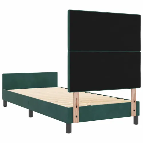 Box spring krevet Tamnozelena 90 x 190 cm Baršun - Tamnozelena 90 x 190 cm Prošiveno gumbima Cijena