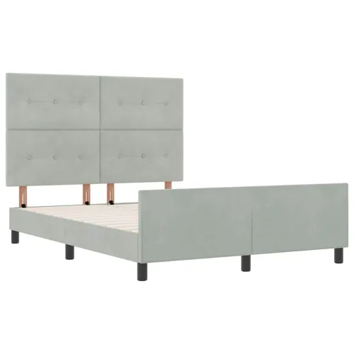 Box spring krevet Svjetlosiva 160 x 200 cm Baršun - Svjetlosiva 160 x 200 cm Prošiveno gumbima Cijena