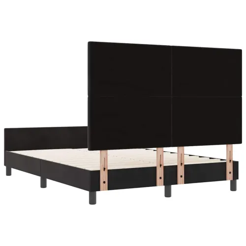 Box spring krevet s uzglavljem Crna 160 x 200 cm Baršun - Crna 160 x 200 cm Prošiveno gumbima Cijena
