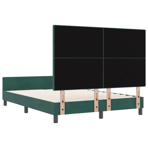 Box spring krevet Tamnozelena 160 x 200 cm Baršun - Tamnozelena 160 x 200 cm Prošiveno gumbima Cijena