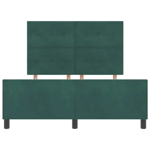 Box spring krevet Tamnozelena 160 x 200 cm Baršun - Tamnozelena 160 x 200 cm Prošiveno gumbima Cijena