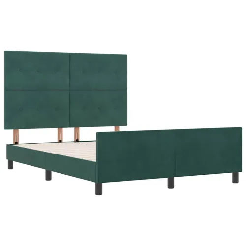 Box spring krevet Tamnozelena 160 x 200 cm Baršun - Tamnozelena 160 x 200 cm Prošiveno gumbima Cijena