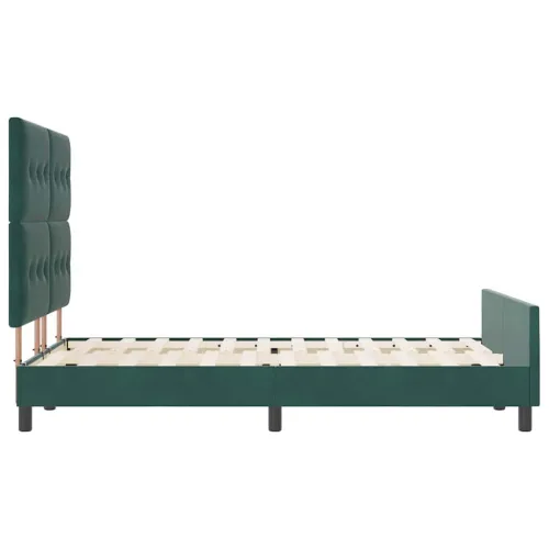 Box spring krevet Tamnozelena 160 x 200 cm Baršun - Tamnozelena 160 x 200 cm Prošiveno gumbima Cijena