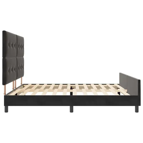 Box spring krevet s uzglavljem Crna 200 x 200 cm Baršun - Crna 200 x 200 cm Prošiveno gumbima Cijena