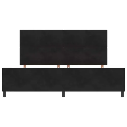 Box spring krevet s uzglavljem Crna 200 x 200 cm Baršun - Crna 200 x 200 cm Prošiveno gumbima Cijena