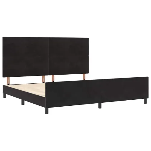 Box spring krevet s uzglavljem Crna 200 x 200 cm Baršun - Crna 200 x 200 cm Prošiveno gumbima Cijena