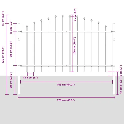 Vrtna Ograda WOERDEN 4 kom. 170 x 140 cm Siva - 680 cm 75-100 cm Siva Cijena