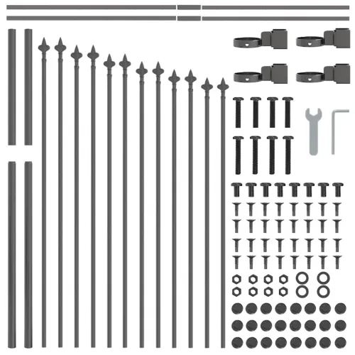 Vrtna Ograda WOERDEN 7 kom. 170 x 140 cm Siva - 1190 cm 75-100 cm Siva Cijena