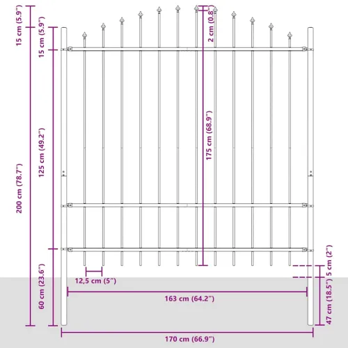 Vrtna Ograda WOERDEN 8 kom. 170 x 215 cm Siva - 1360 cm 150-175 cm Siva Cijena