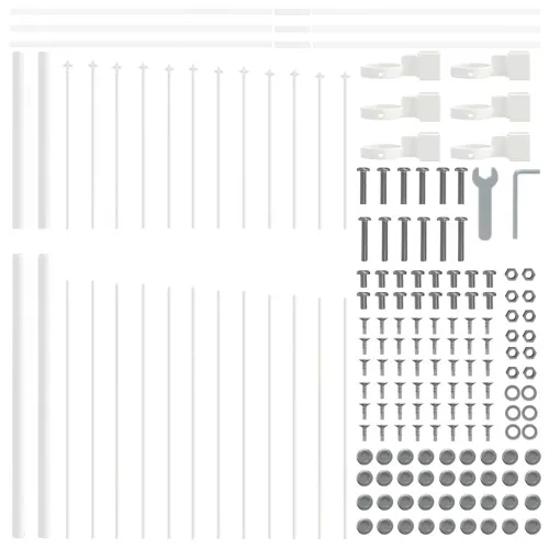 Vrtna Ograda WOERDEN 4 kom. 170 x 215 cm Bijelo - 680 cm 150-175 cm Bijelo Cijena