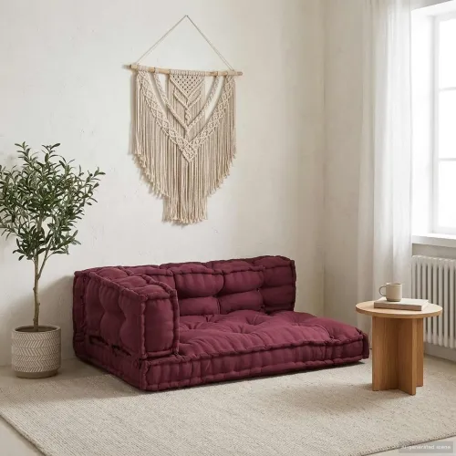 Jastučić za paletni kauč 3 kom. Tkanina Bordo 120 x 80 x 38 cm - 3x jastučić Bordo Cijena