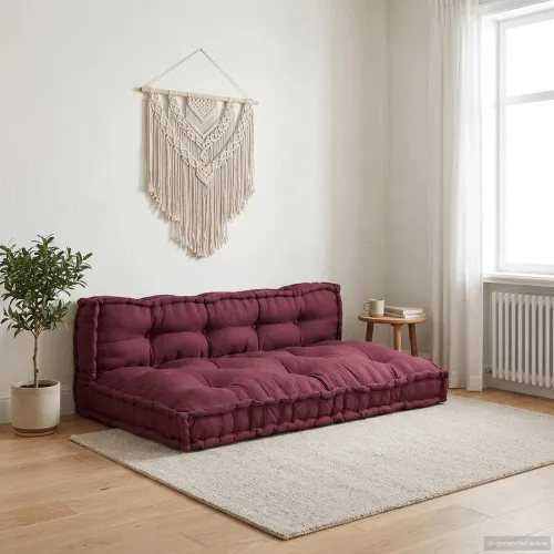 Jastučić za paletni kauč 2 kom. Tkanina Bordo 120 x 80 x 38 cm - 2x jastuk Bordo Cijena