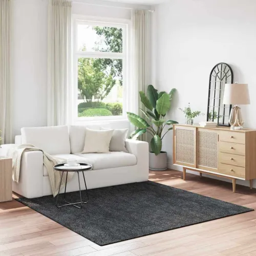 Protuklizni Shaggy Tepih Tamnosiva 200 x 200 cm PP - Tamnosiva 200 x 200 cm Cijena