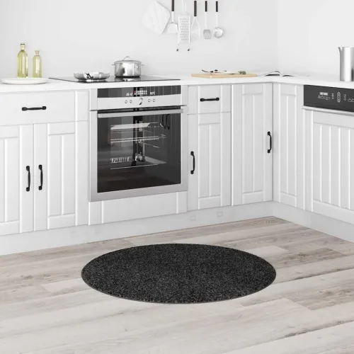Protuklizni Shaggy Tepih Tamnosiva 90 x 90 cm PP - Tamnosiva Ø 90 cm Cijena