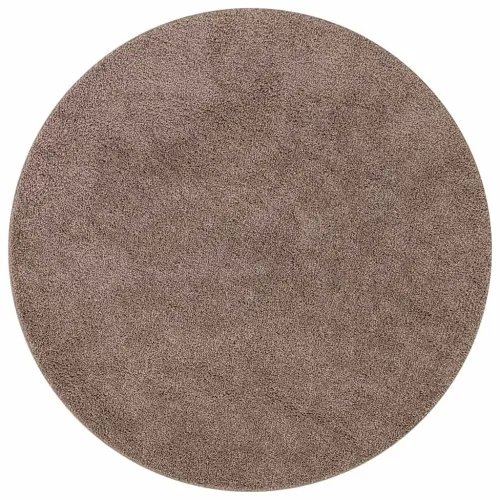 Protuklizni Shaggy Tepih Smeđa 90 x 90 cm PP - Smeđa Ø 90 cm Cijena