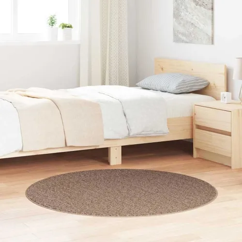 Protuklizni Shaggy Tepih Smeđa 120 x 120 cm PP - Smeđa Ø 120 cm Cijena
