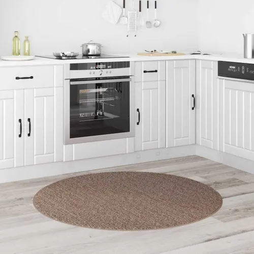 Protuklizni Shaggy Tepih Smeđa 120 x 120 cm PP - Smeđa Ø 120 cm Cijena