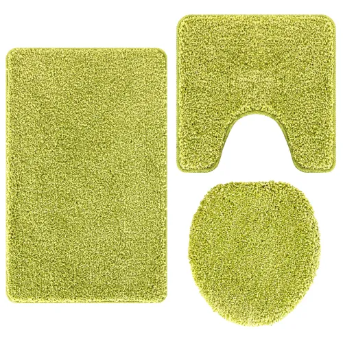 Set prostirki za kupatilo s protukliznom podlogom 3 kom. Zelena - Zelena Cijena