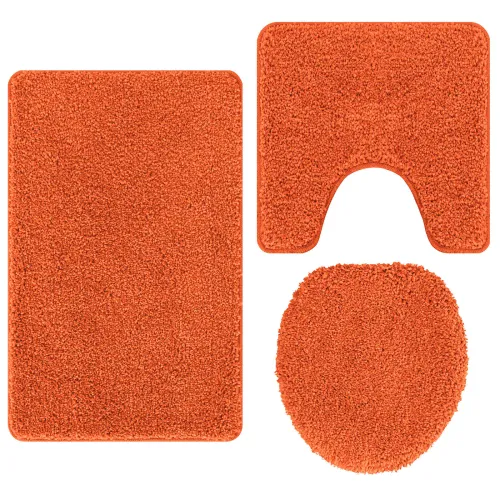 Set prostirki za kupatilo s protukliznom podlogom 3 kom. PP - Narančasta Cijena
