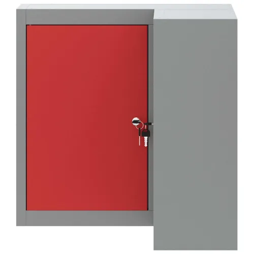 Ormar za alate s policom Crvena i siva 55 x 55 x 55 cm Čelik - Crvena Ormarić za kutne zidove Cijena