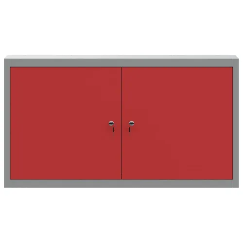 Ormar za alate s policom Crvena i siva 100 x 20 x 55 cm Čelik - Crvena Ormar sa 2 vrata Cijena