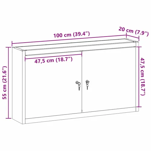 Ormar za alate s policom Crvena i siva 100 x 20 x 55 cm Čelik - Crvena Ormar sa 2 vrata Cijena