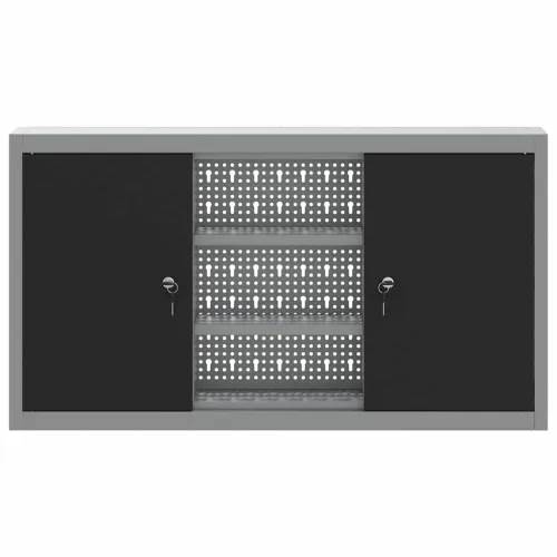 Ormar za alate s policom Crna i Siva 100 x 20 x 55 cm Čelik - Crna Ormar s perforiranim pločama (100 cm) Cijena