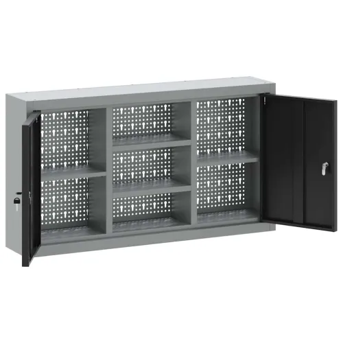 Ormar za alate s policom Crna i Siva 100 x 20 x 55 cm Čelik - Crna Ormar s perforiranim pločama (100 cm) Cijena