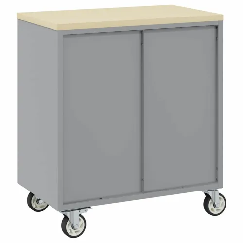 Kolica sa radnom površinom Crna i Siva 75 x 45 x 85 cm - Crna s 2 ladice Cijena