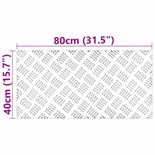 Stepenica 2 kom. 80 x 40 cm Srebrno Aluminij Pravokutni - 80 x 40 x 0,2 cm 2 Cijena