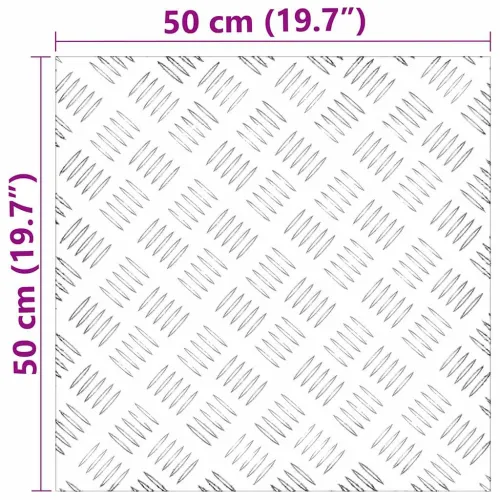 Stepenica 2 kom. 50 x 50 cm Srebrno Aluminij Četvrtasti - 50 x 50 x 0,3 cm 2 Cijena