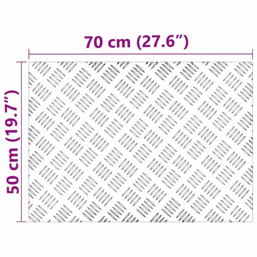 Stepenica 2 kom. 70 x 50 cm Srebrno Aluminij Pravokutni - 70 x 50 x 0,2 cm 2 Cijena