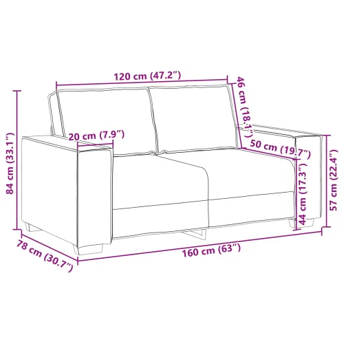 Dvosjed Sivi 160 cm Lažna koža - Sivi 160 cm Cijena