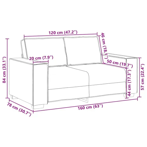 Dvosjed Boja cappuccina 160 cm Lažna koža - Boja cappuccina 160 cm Cijena
