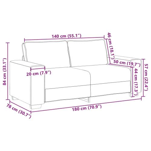 Dvosjed Vinska crvena 180 cm Lažna koža - boja crnog vina 180 cm Cijena