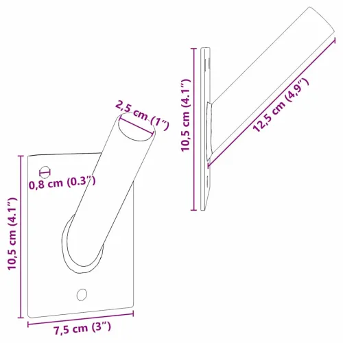 Držač za zastavu Srebrno 10,5 x 7,5 x 2,5 cm Čelik - 105 x 75 mm Srebrna +za 1 zastavu Cijena