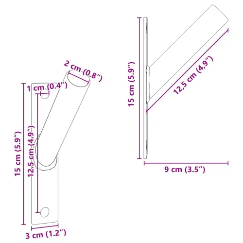 Držač za zastavu Crna 15 x 3 x 0,35 cm Čelik - 150 x 30 mm Crna +za 1 zastavu Cijena